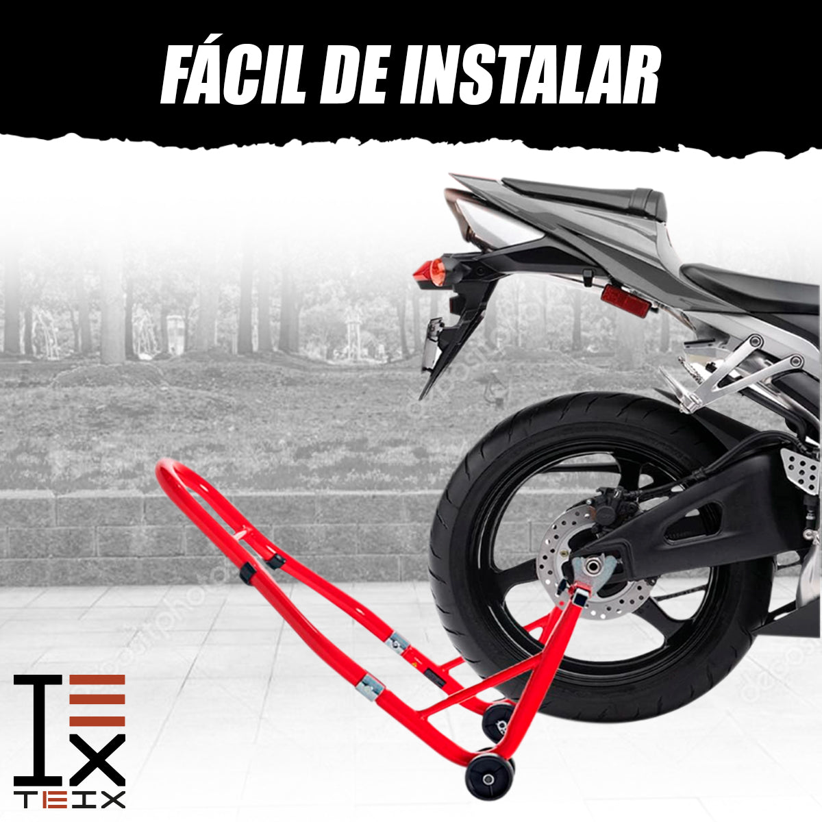 PARADOR SOPORTE TRASERO SOPORTA 1000 LIBRAS KTM MT SUZUKI ROJO / AX2