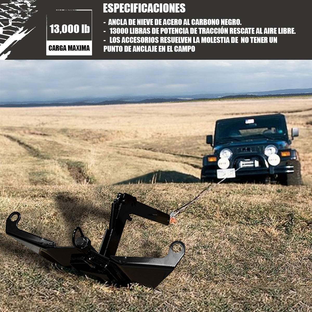 ANCLA RECUPERADORA PARA TIERRA ARENA NIEVE CON GRILLETE TEIX