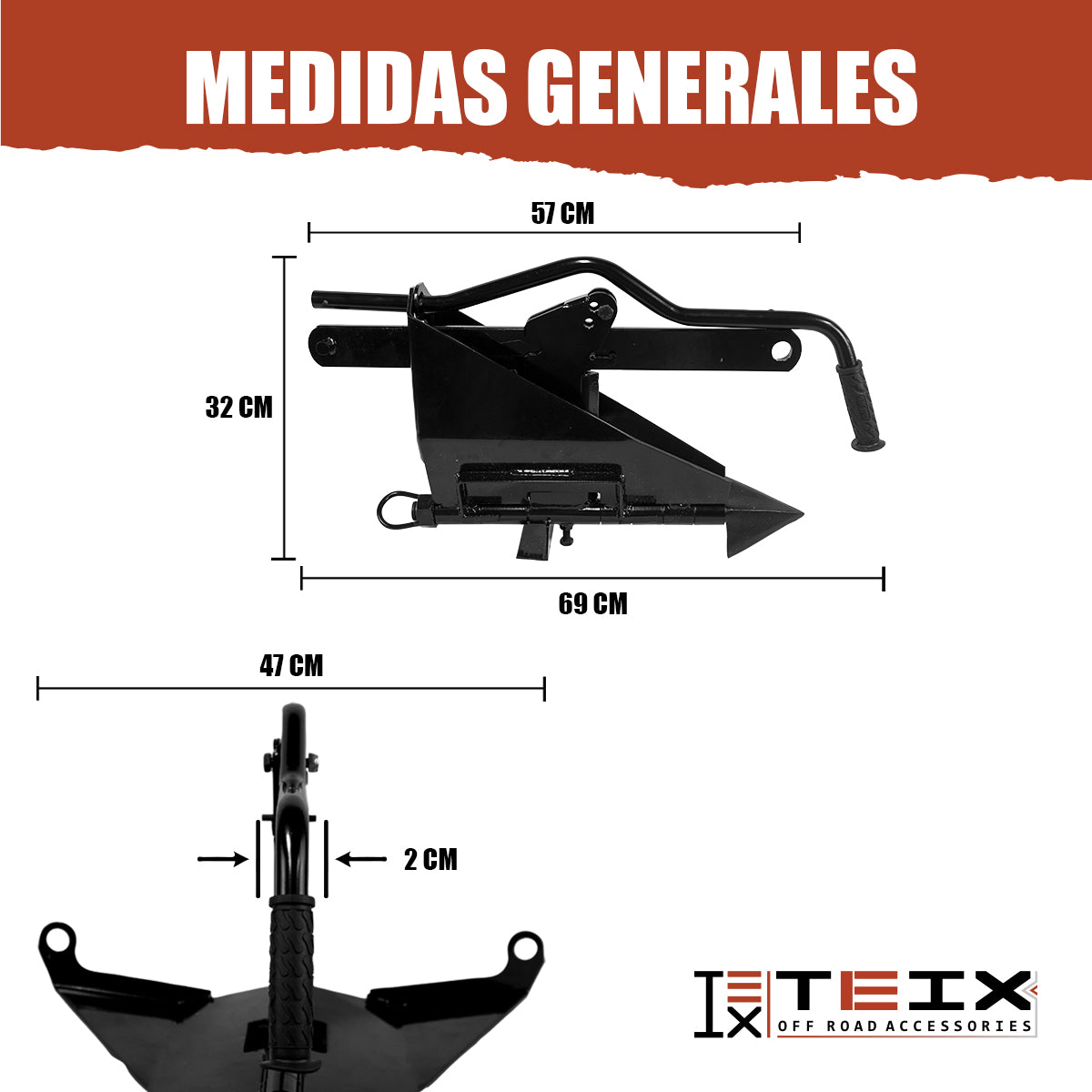 ANCLA RECUPERADORA PARA TIERRA ARENA NIEVE CON GRILLETE TEIX