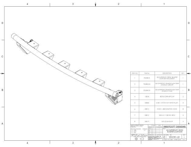 DEFENSA PARA 5 FAROS BUMPER WESTCOTT DESIGNS/ FORD F-250 SUPER DUTY 2023-2026