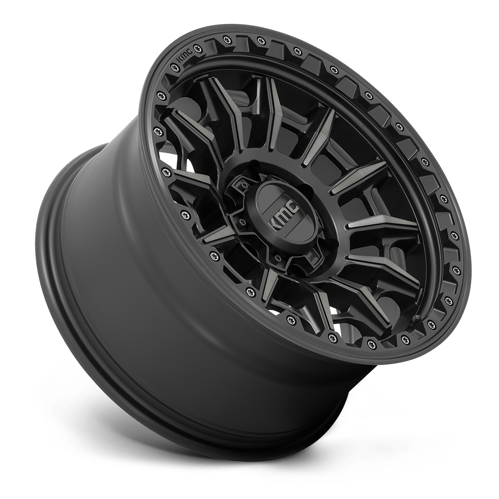 RIN KM547 CARNAGE SATIN BLACK W/ GRAY TINT/ APLICACIÓN PARA TACOMA, RANGER, L200, HILUX Y SIERRA