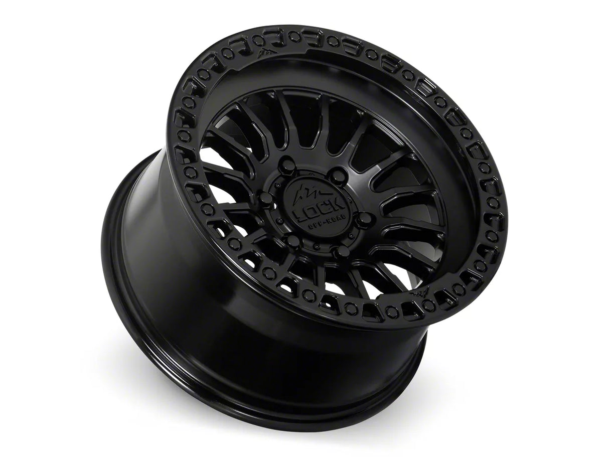 Rin Lock 17x9 6x139.7 ET-12 Matte Black Gloss Ring