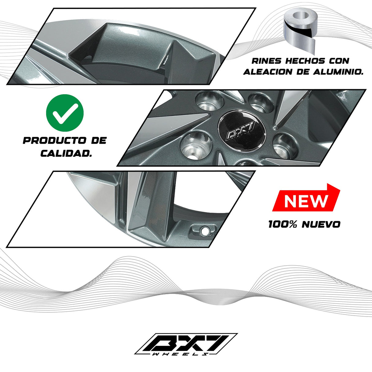 RIN BX7 FW3 17 5X114.3/ ET 49/ CB 67.1/ NEGRO-GUNMETAL MACHINED FACE