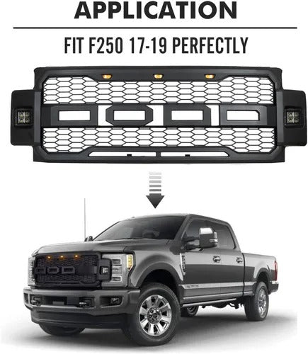 PARRILLA RAPTOR F250 SUPER DUTY 2017 A 2019 DRL LUZ AMBAR