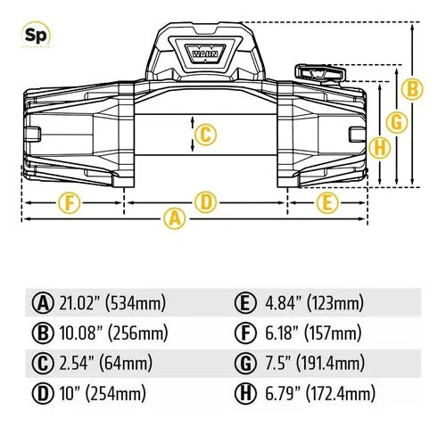 WINCH WARN VR EVO 8-S 8,000 LB