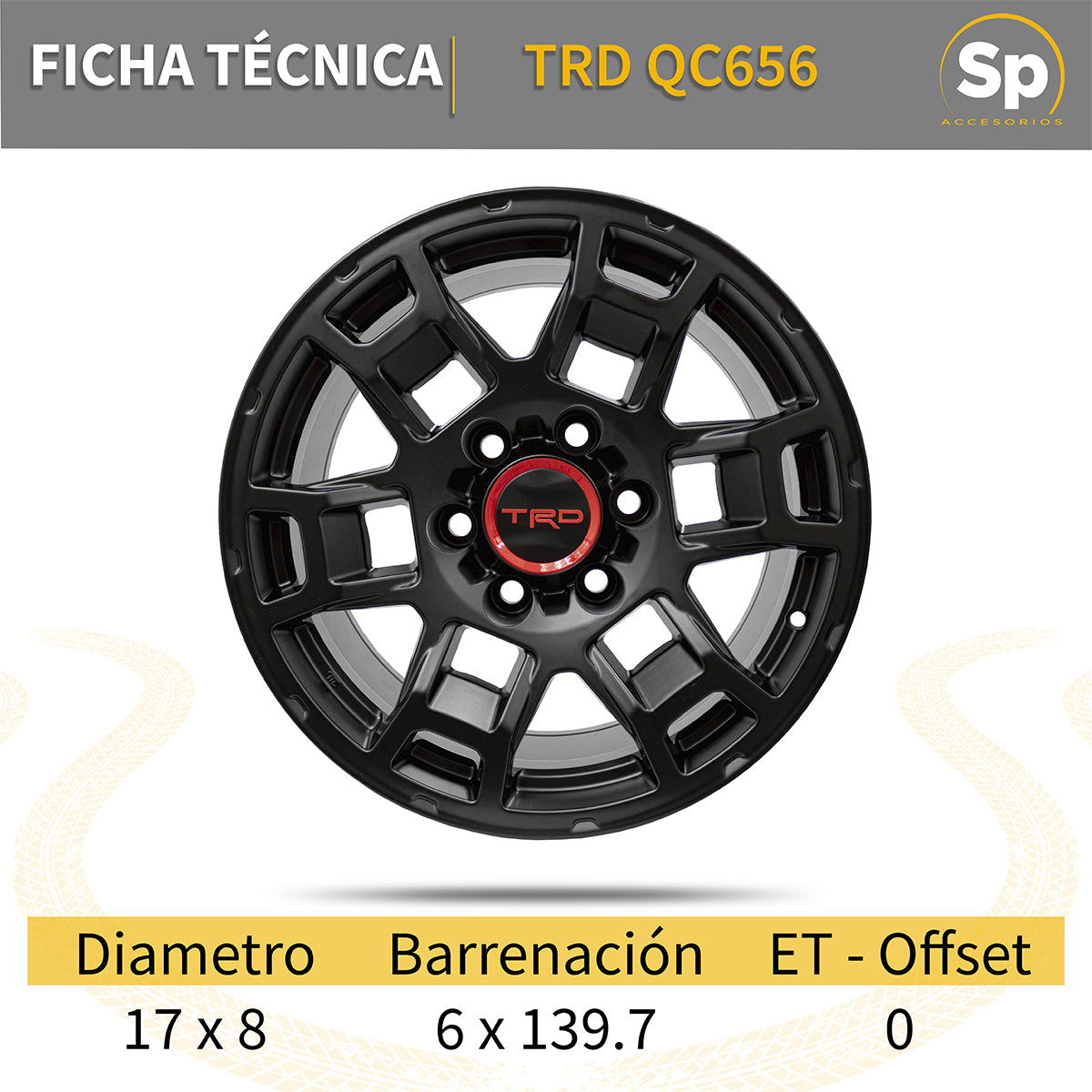 Rines 17 6-139 Tipo TRD Toyota Hilux L200 Ranger Colorado