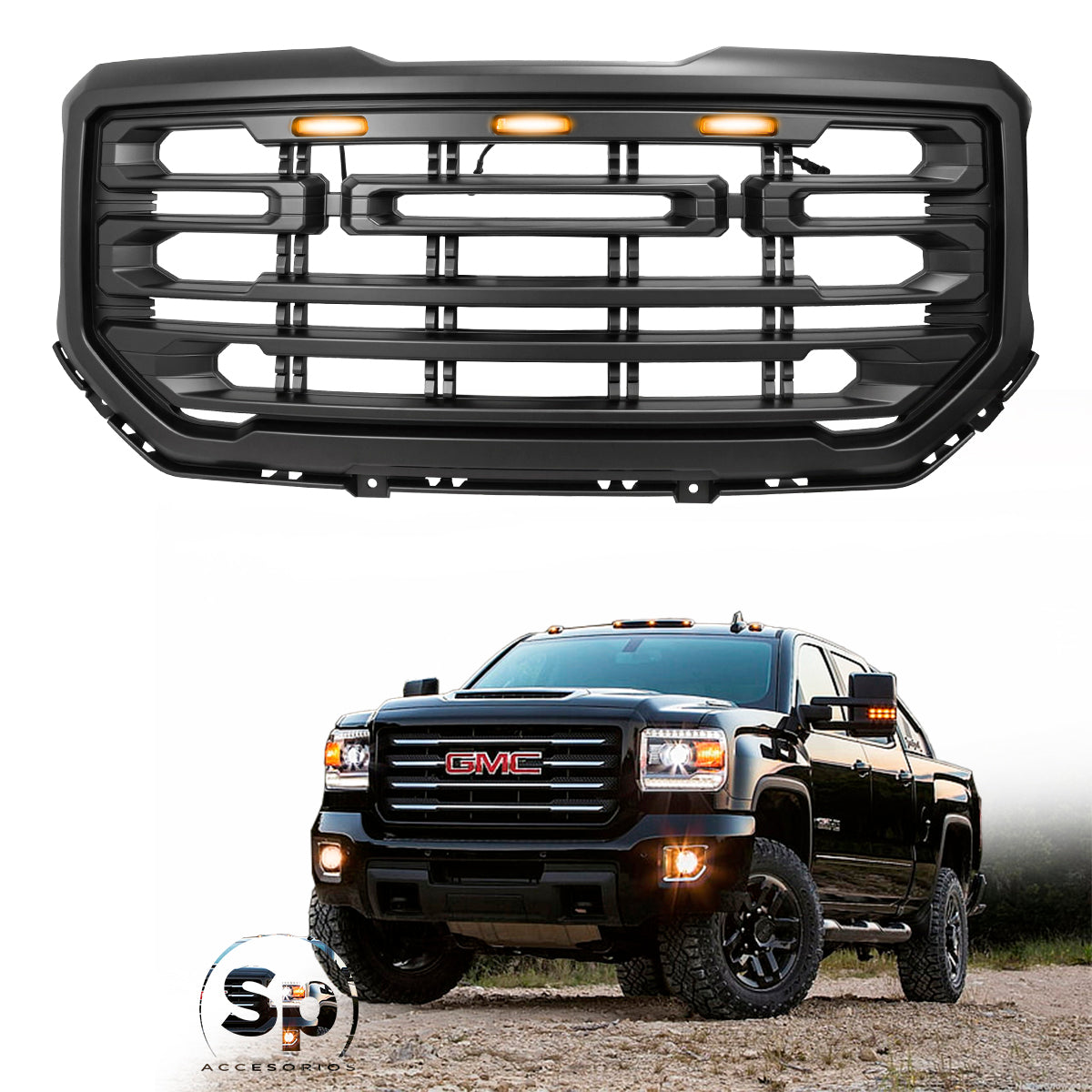 PARRILLA GMC PARA SIERRA 2016 A 2018 CON LED