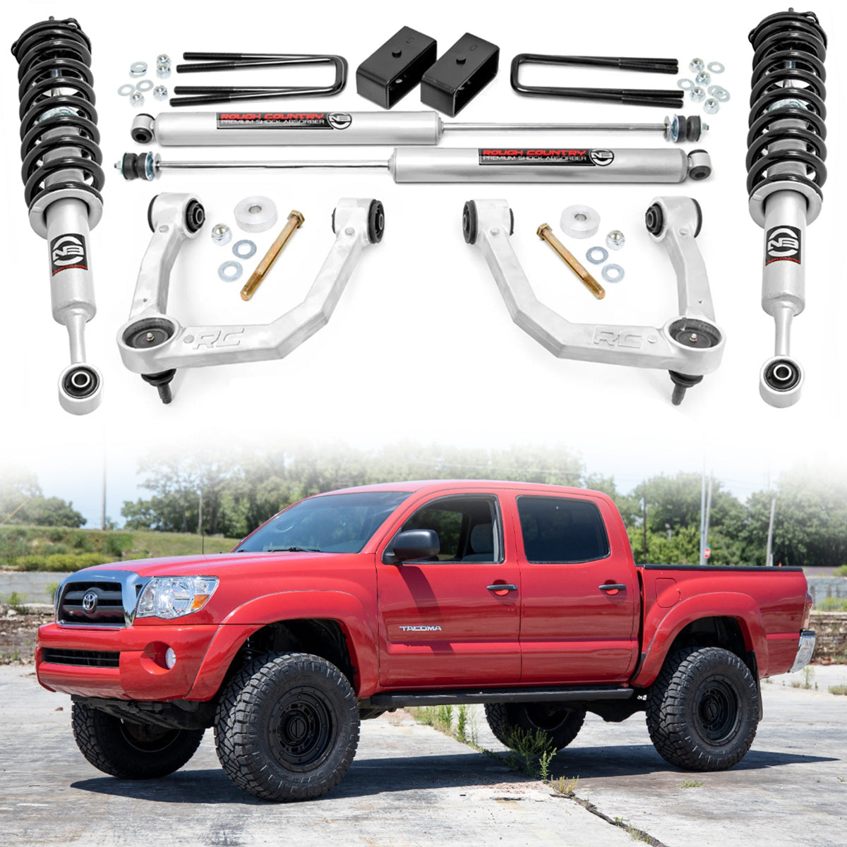 SUSPENSIÓN ELEVACIÓN ROUGH COUNTRY 3.5IN TOYOTA TACOMA 2005 A 2022