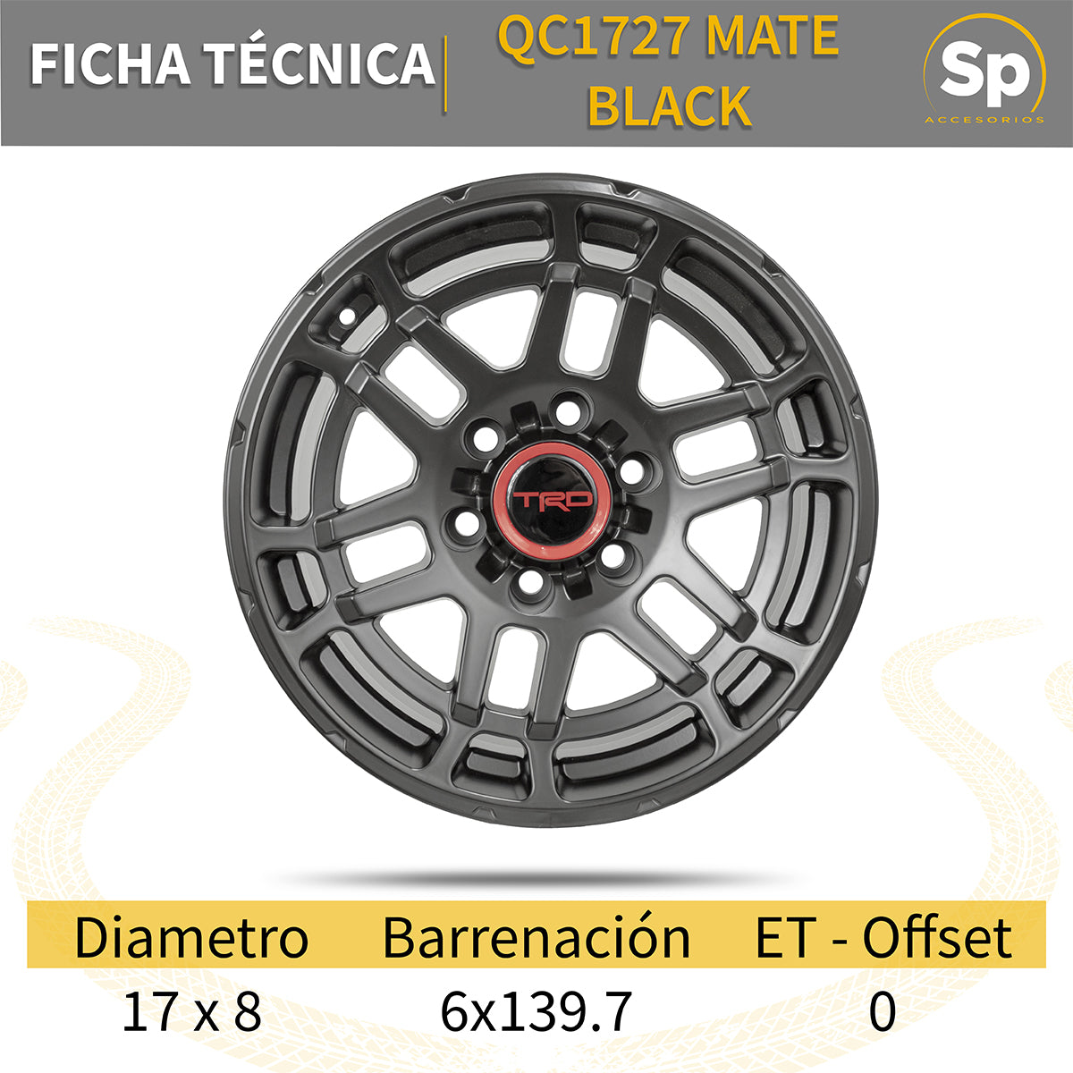 Rines 17 6-139 Tipo TRD Toyota Hilux L200 Ranger Colorado