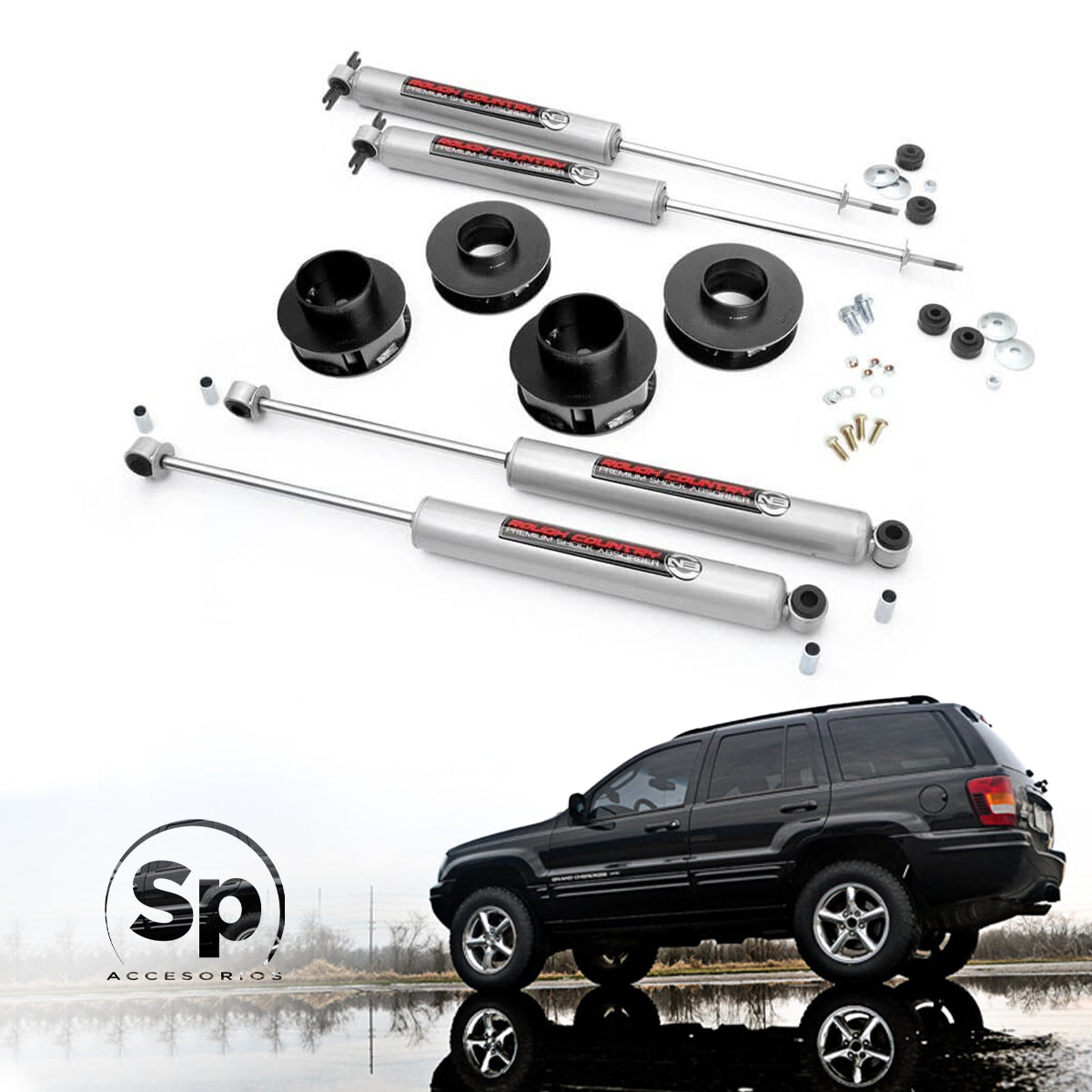 KIT DE ELEVACIÓN DE SUSPENSIÓN JEEP GRAND CHEROKEE 2 PULG 1999-2004