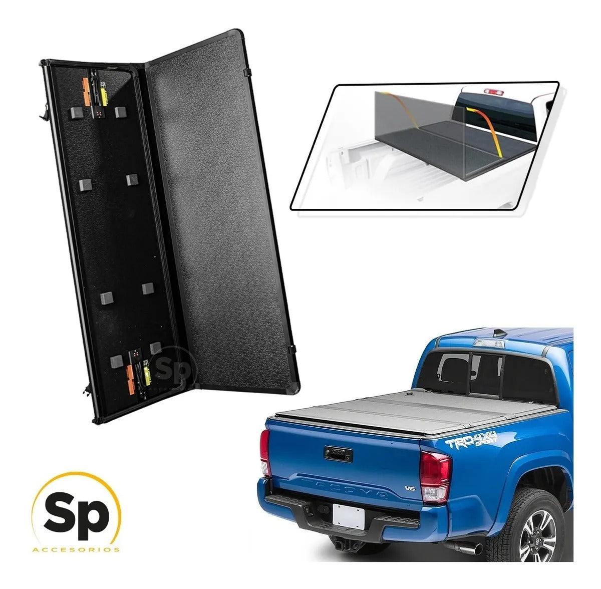TAPA PARA BATEA HARD 3 FOLD COVER PARA TOYOTA TACOMA 2016 - 2022