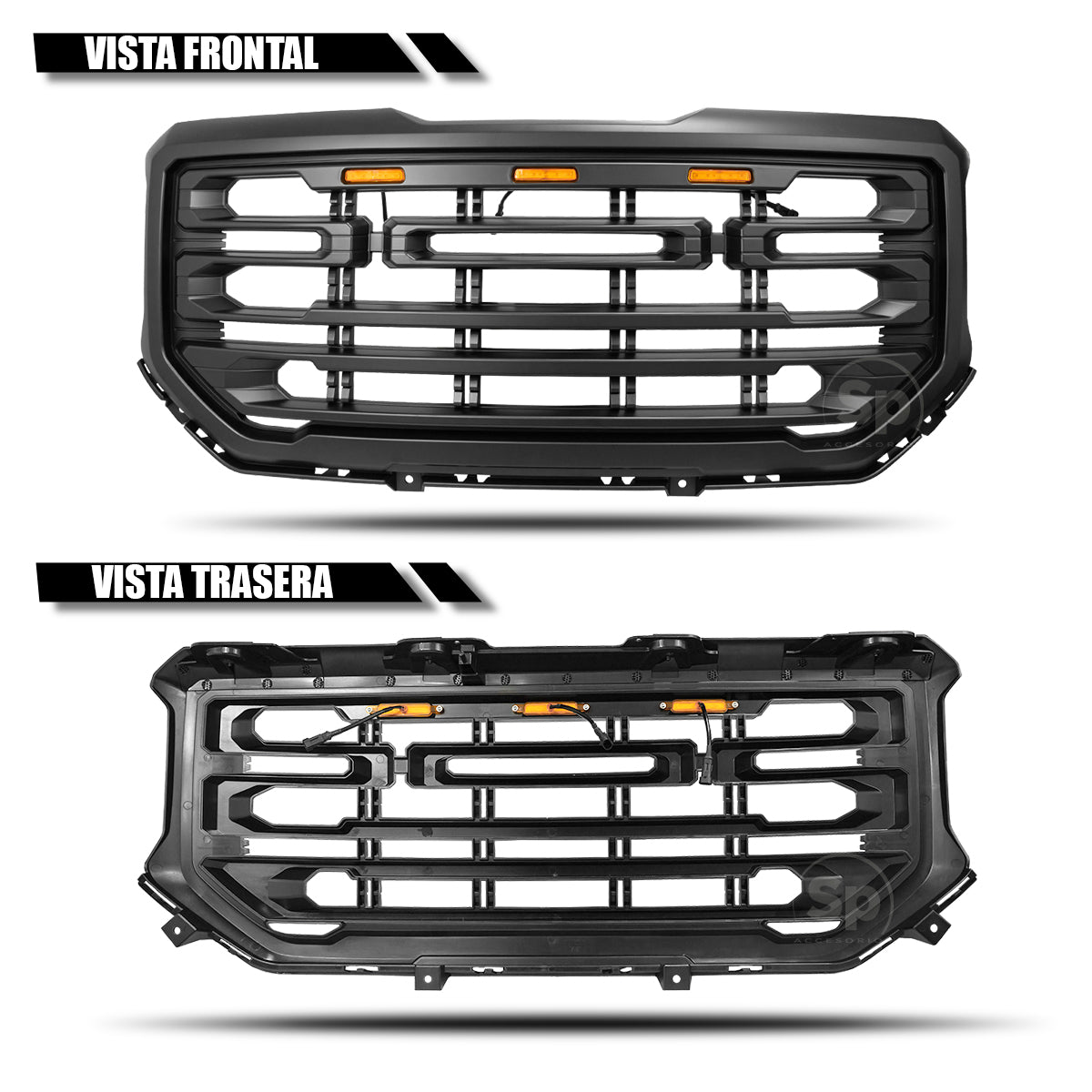 PARRILLA GMC PARA SIERRA 2016 A 2018 CON LED
