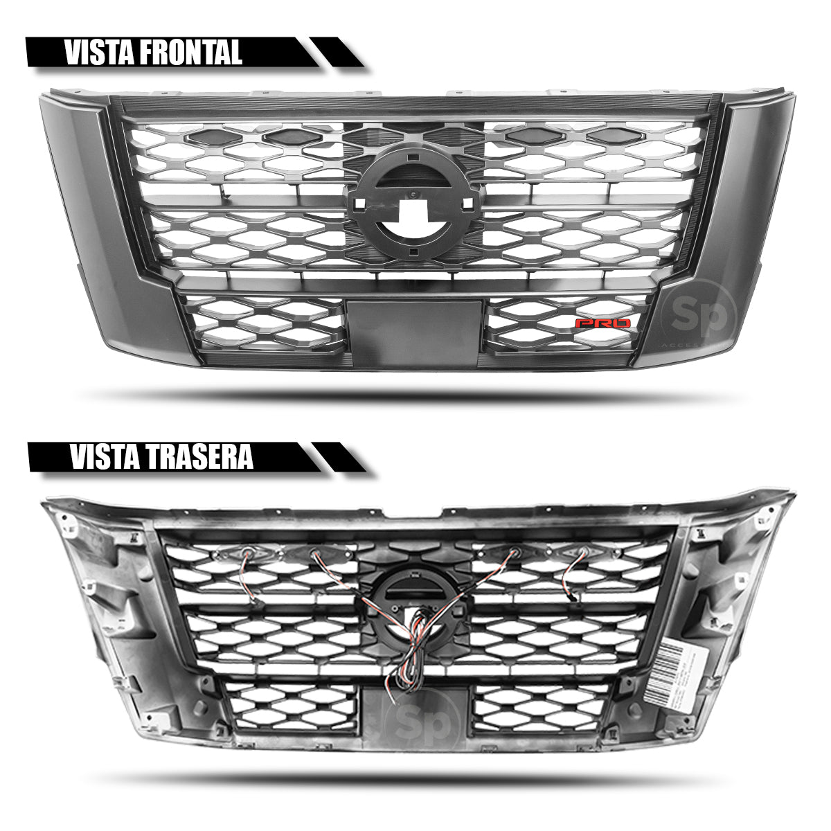 PARRILLA LED CON EMBLEMA PRO-ROJO PARA NP300 FRONTIER 2021 - 2024