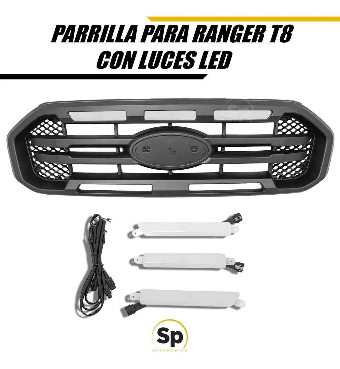 PARRILLA FRONTAL PARA FORD RANGER 2017 A 2020 TIPO RAPTOR COMPLETA