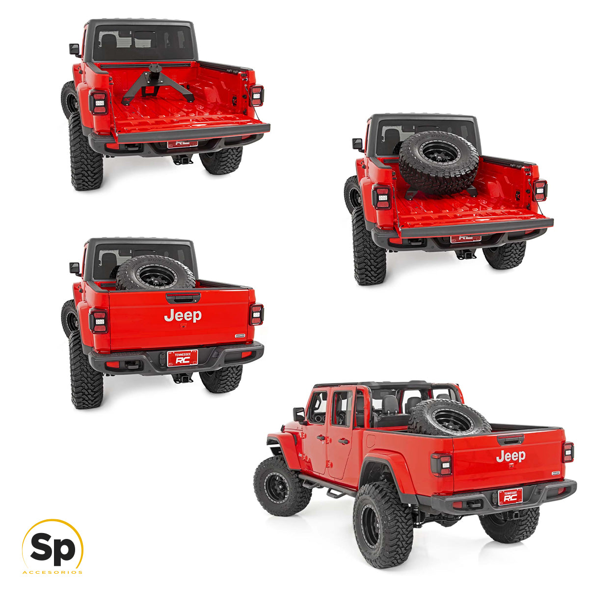 PORTA LLANTA EN CAJA ROUGH COUNTRY TIPO BAJA PARA JEEP GLADIADOR 2019 - 2024