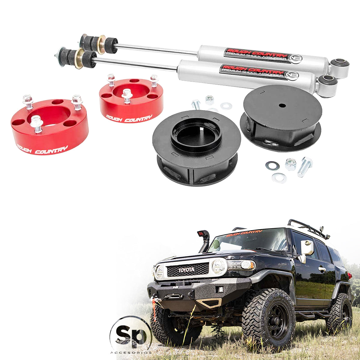 KIT ELEVACION ROUGH COUNTRY 3 PULG TOYOTA 4RUNNER 03-09 FJ CRUISER 09-14