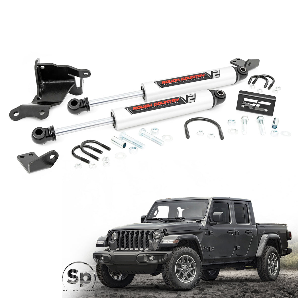 ESTABILIZADOR DE DIRECCIÓN V2 DUAL JEEP GLADIADOR 2019 - 2024 WRANGLER JL 2018 - 2024