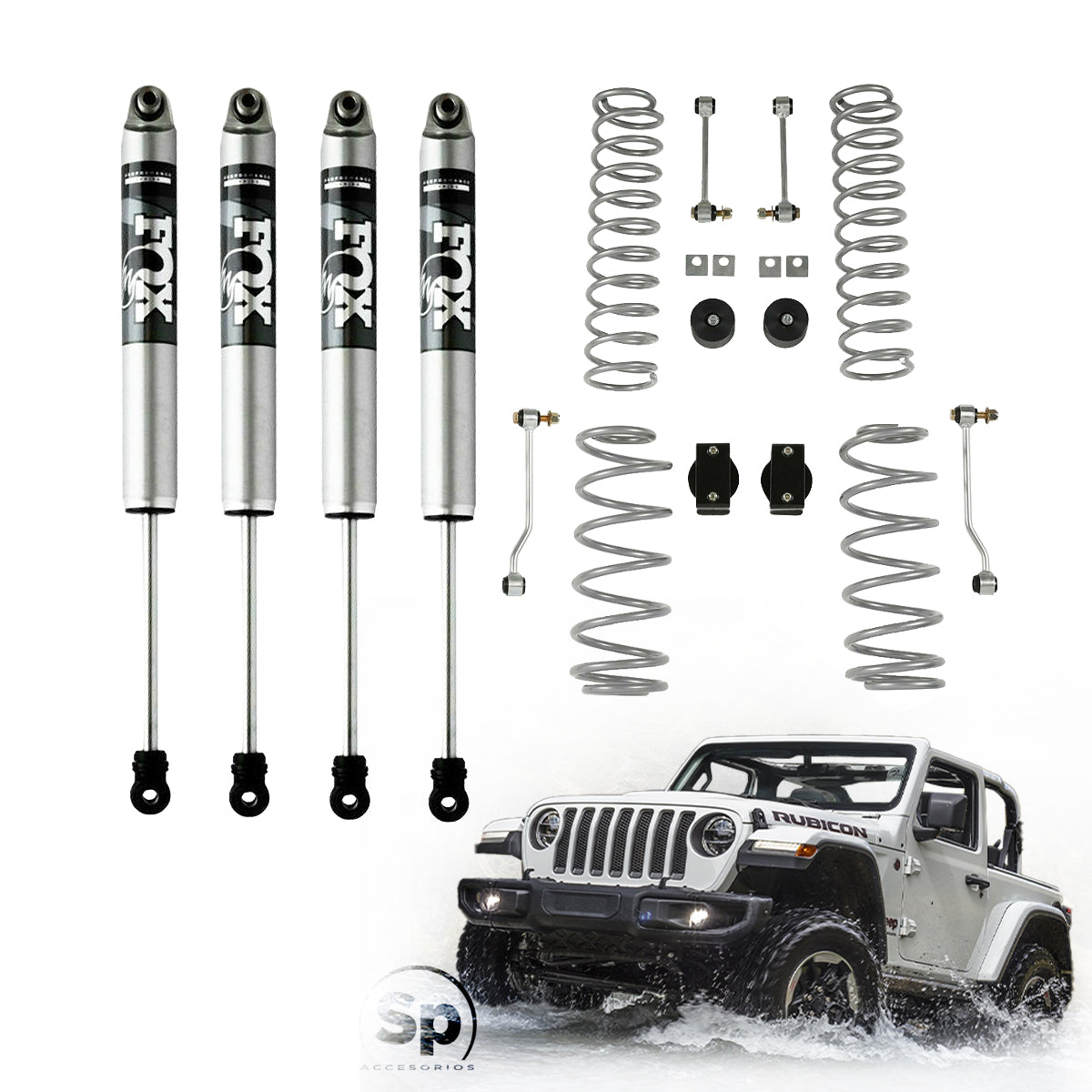 SUSPENSIÓN COMPLETA FOX LIFT KIT RUBICÓN EXPRESS 2.5 PARA JEEP WRANGLER JL 2018 - 2024