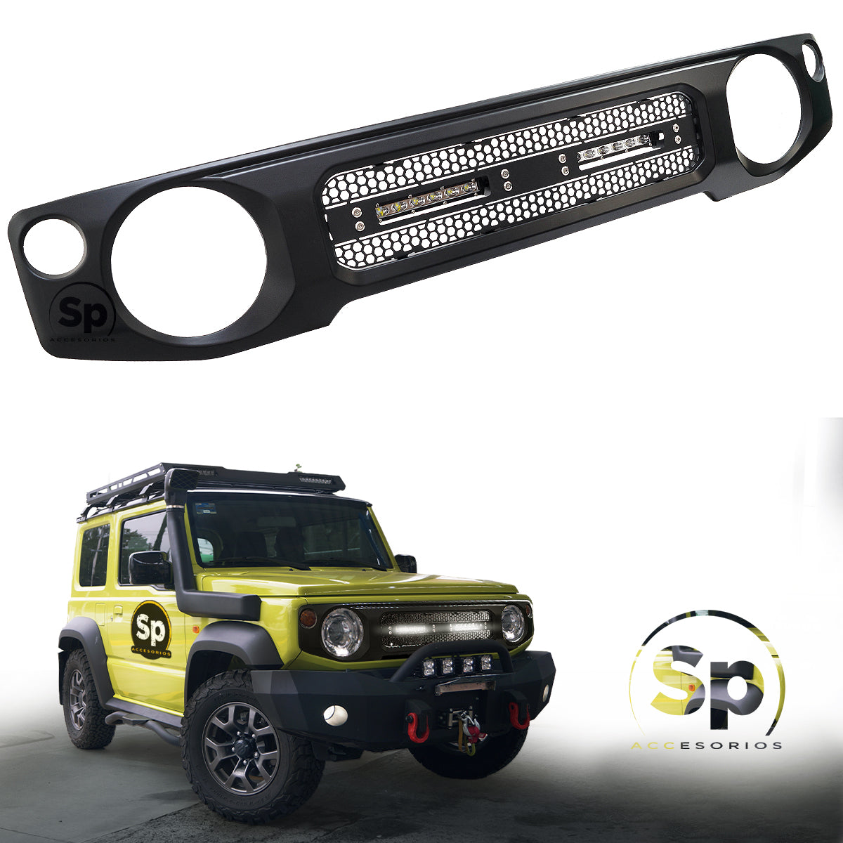PARRILLA CON BARRA LED OFF ROAD PARA SUZUKI JIMNY 2020 - 2024