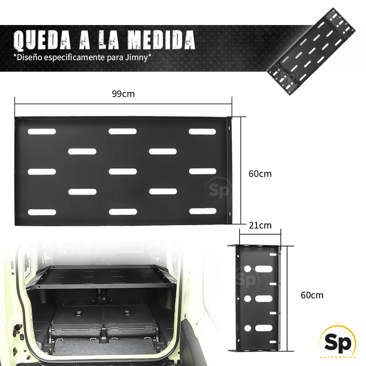 BASTIDOR RACK SOPORTE TRASERO CAJUELA PARA SUZUKI JIMNY 2020
