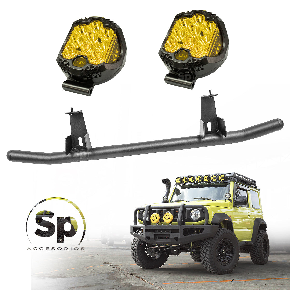 BRACKET BURRERA DELANTERA CON FAROS LED PARA SUZUKI JIMNY 2020 - 2024