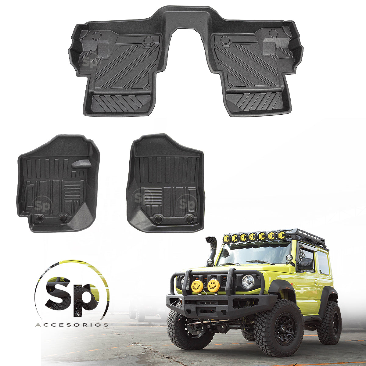 TAPETES DELANTEROS Y TRASEROS ABS USO RUDO TEIX PARA SUZUKI JIMNY 2019 - 2023 ESTANDAR