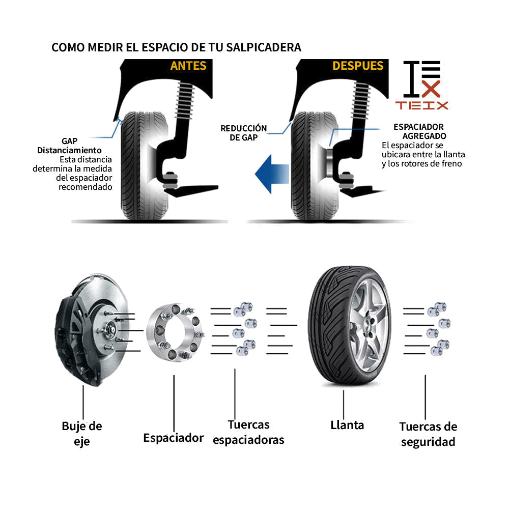 KIT ESPACIADORES Ram 700 35m 4/98 2014-2022 Llanta Todas Version (CENTRADOR)