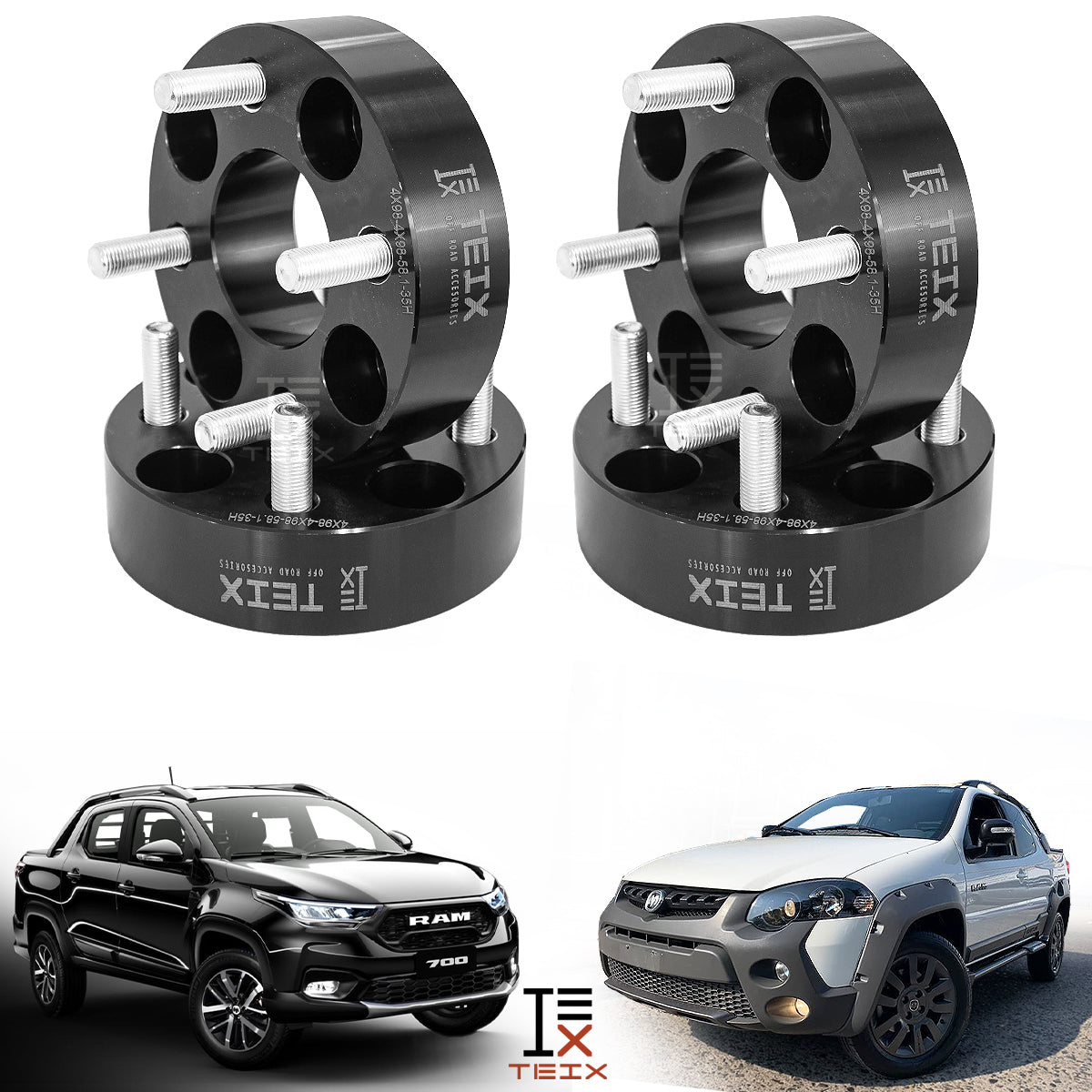 KIT ESPACIADORES Ram 700 35m 4/98 2014-2022 Llanta Todas Version (CENTRADOR)