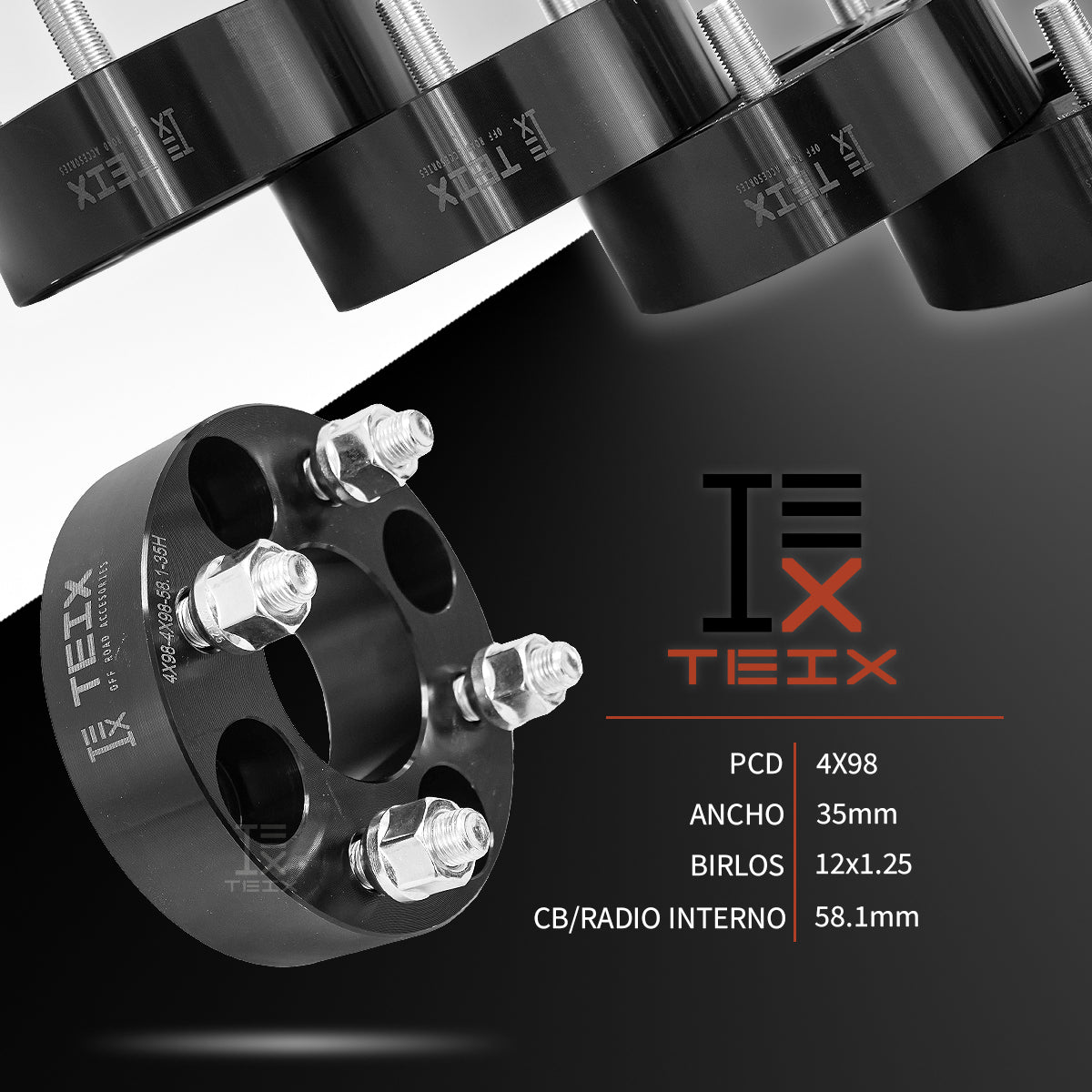 KIT ESPACIADORES Ram 700 35m 4/98 2014-2022 Llanta Todas Version (CENTRADOR)