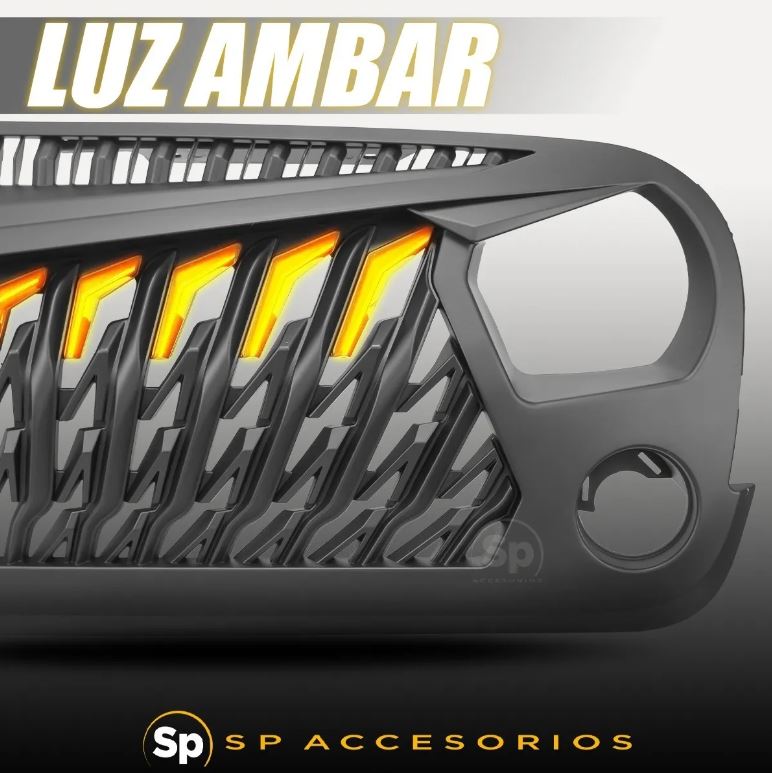 PARRILLA ENOJADA JEEP WRANGLER JK 2007 A 2017 FRENTE C/LED X6