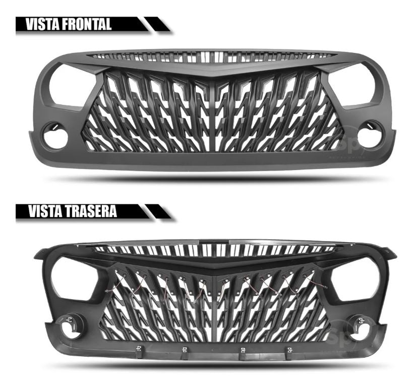PARRILLA ENOJADA JEEP WRANGLER JK 2007 A 2017 FRENTE C/LED X6
