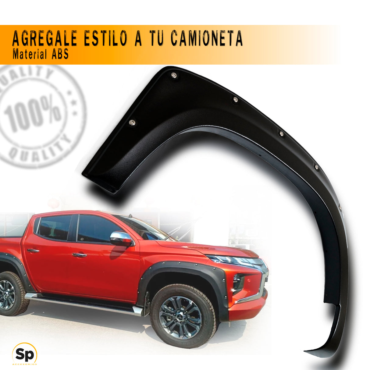 CANTONERAS CON REMACHES PARA MITSUBISHI L200 2019-2021 ABS (4 PIEZAS)