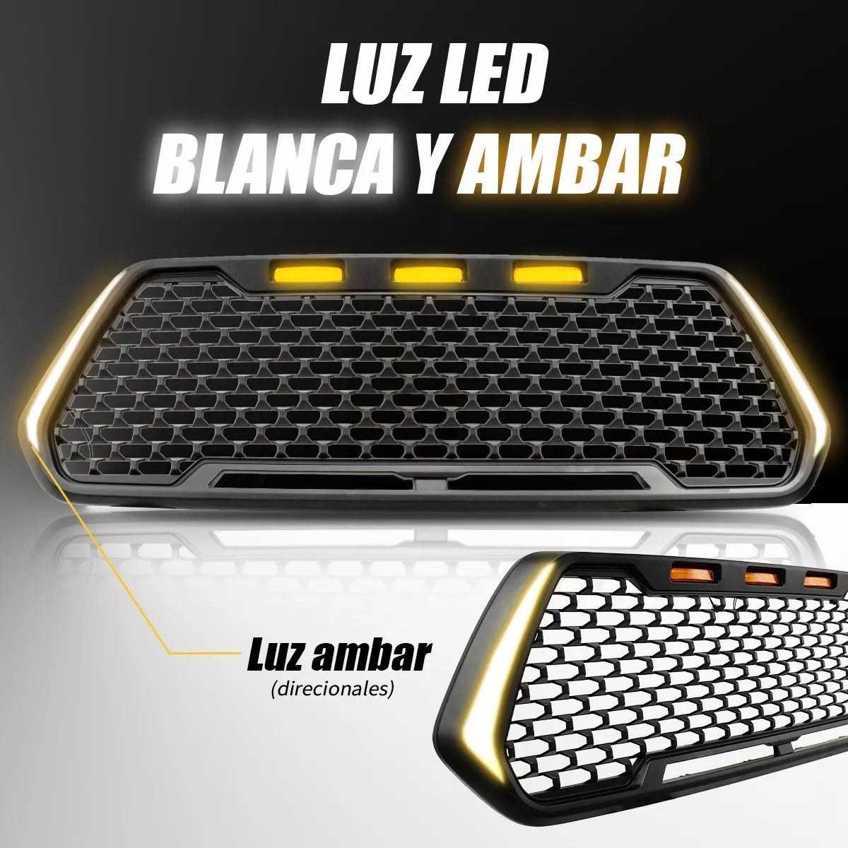 PARRILLA FRONTAL TIPO SPORT CON LED PARA TOYOTA TACOMA 2016 - 2023