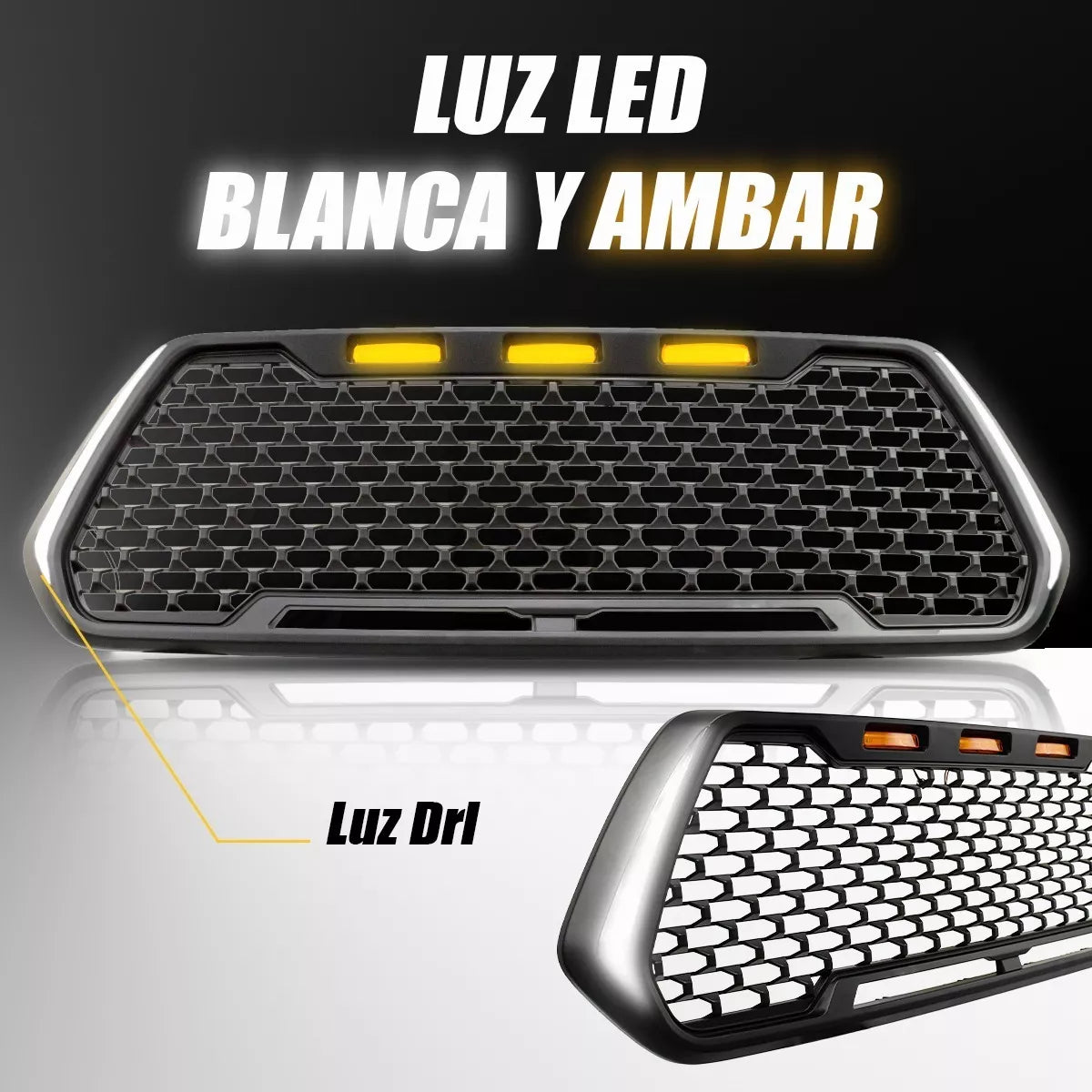 PARRILLA FRONTAL TIPO SPORT CON LED PARA TOYOTA TACOMA 2016 - 2023