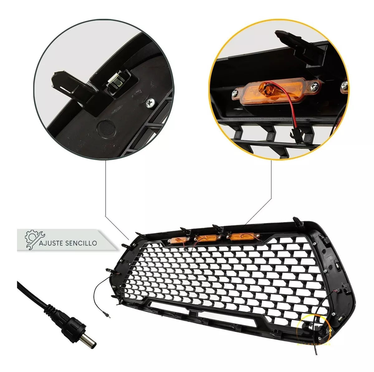 PARRILLA FRONTAL TIPO SPORT CON LED PARA TOYOTA TACOMA 2016 - 2023