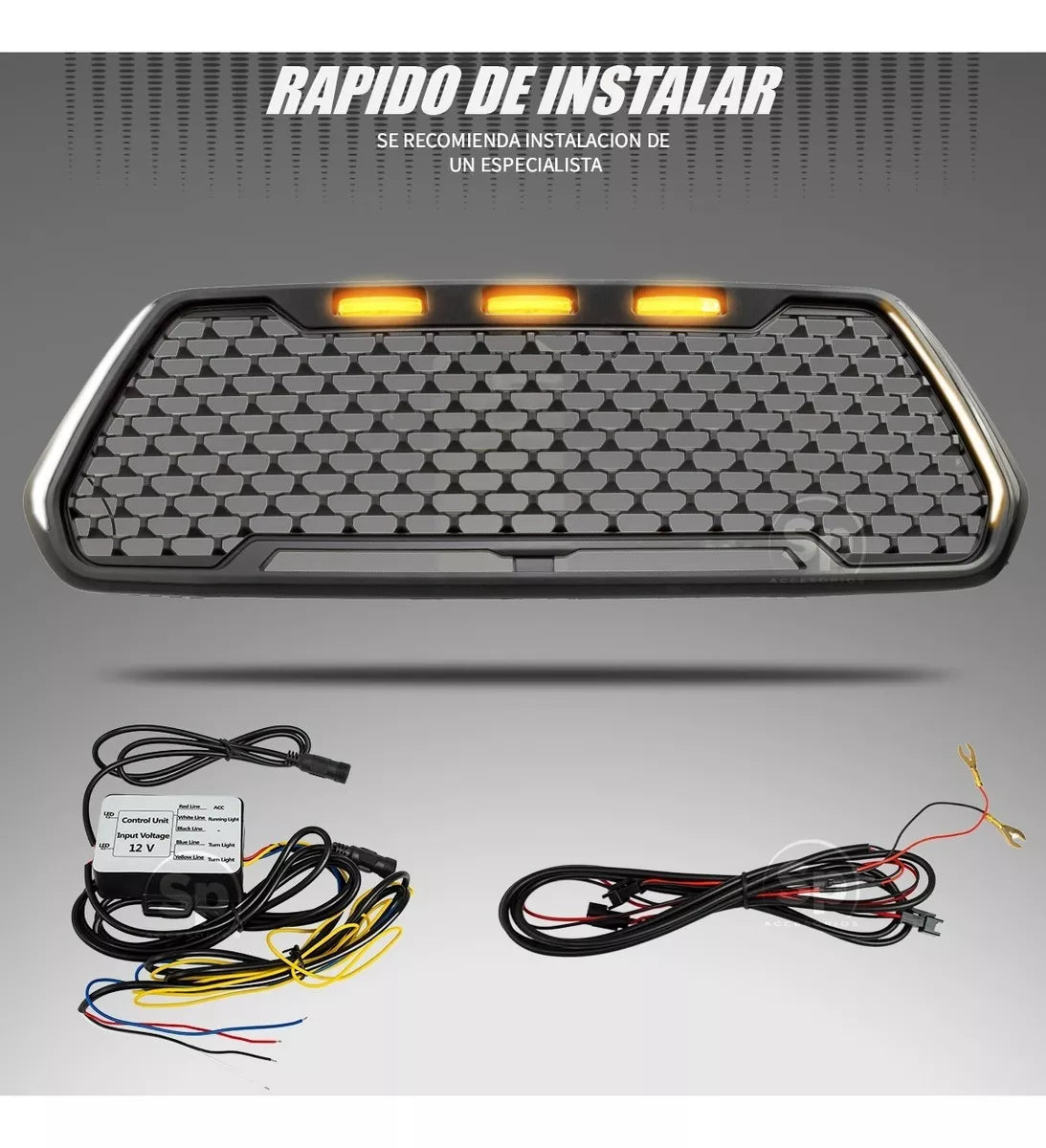 PARRILLA FRONTAL TIPO SPORT CON LED PARA TOYOTA TACOMA 2016 - 2023