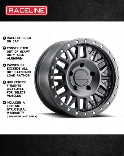 RINES RACELINE RYNO 17X8.5 6X139.7 ET18 SATIN BLACK