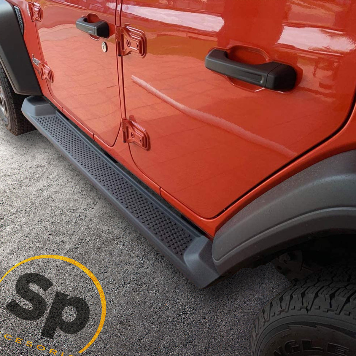 ESTRIBOS LATERALES TIPO ORIGINAL OEM PARA JEEP WRANGLER JL 2018 A 2024 2 PUERTAS