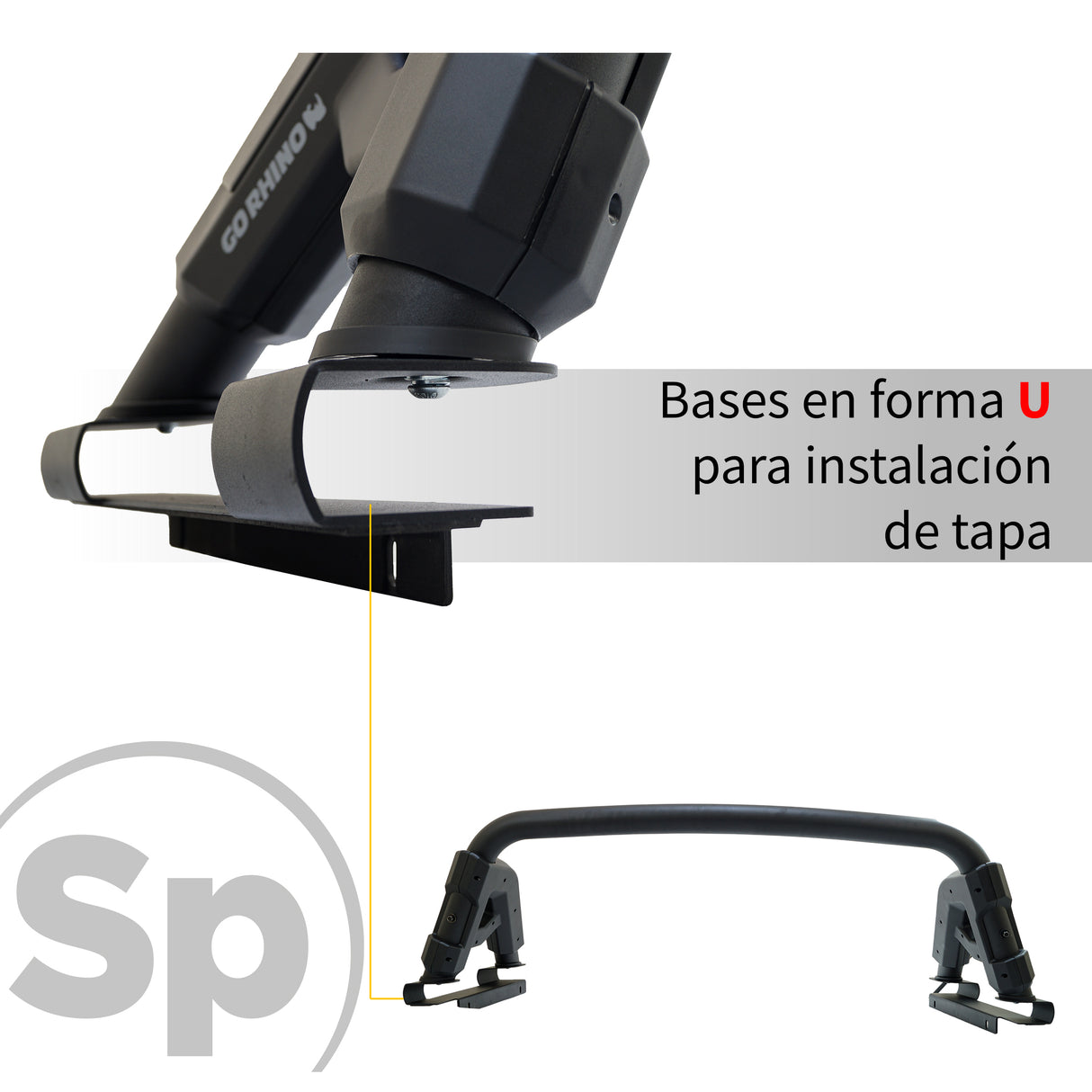 ROLL BAR GO RHINO GR NEGRO PARA PICK UP MID SIZES