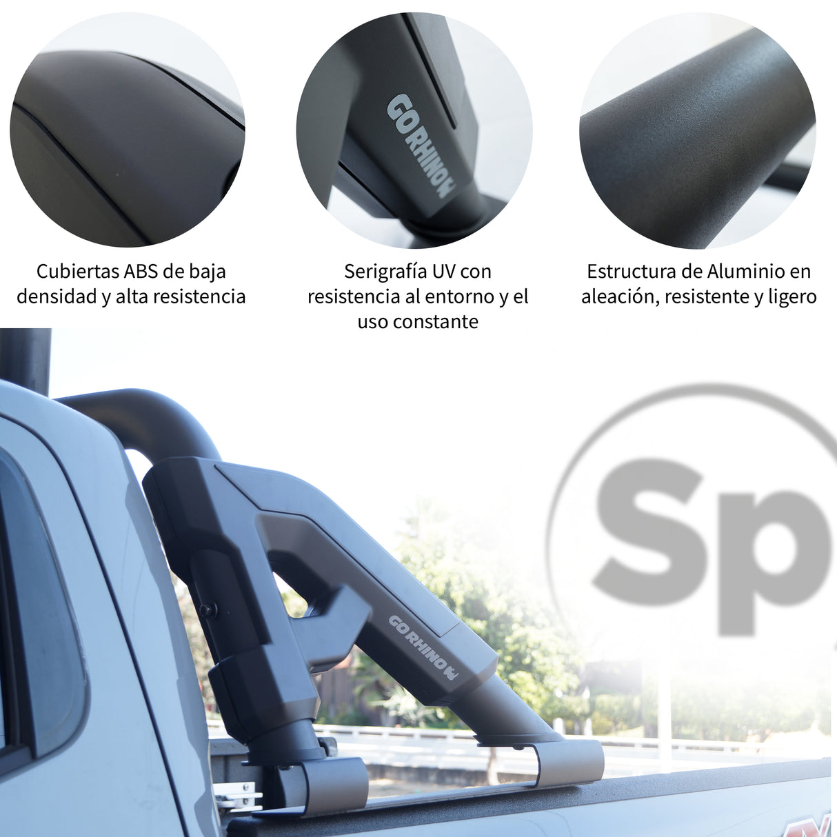 ROLL BAR GO RHINO GR NEGRO PARA PICK UP MID SIZES