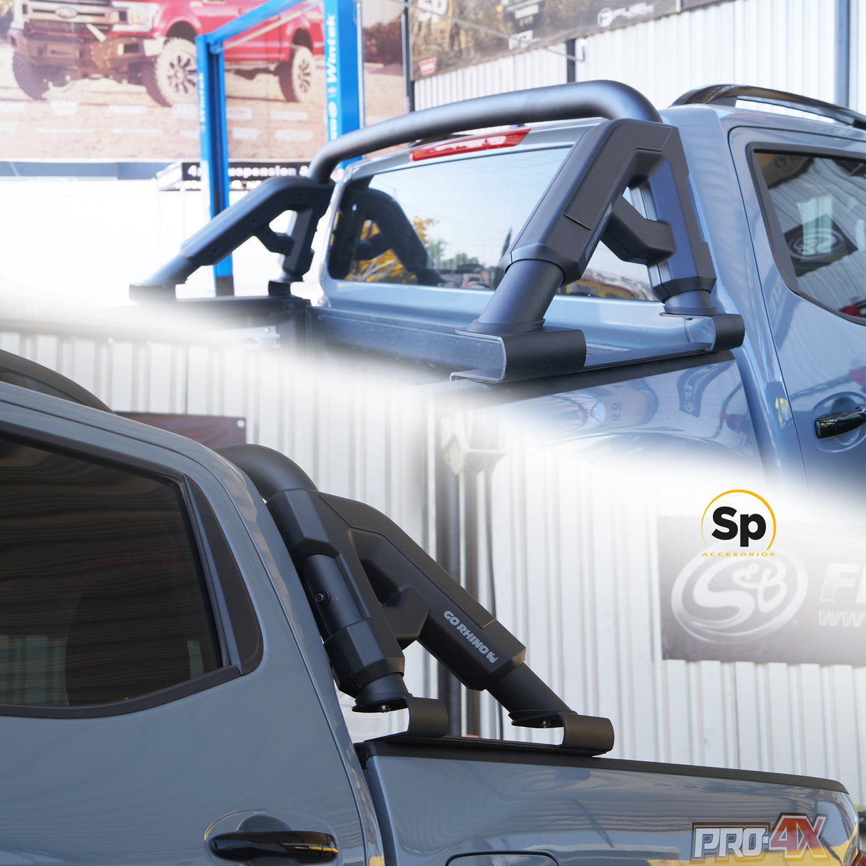 ROLL BAR GO RHINO GR NEGRO PARA PICK UP MID SIZES