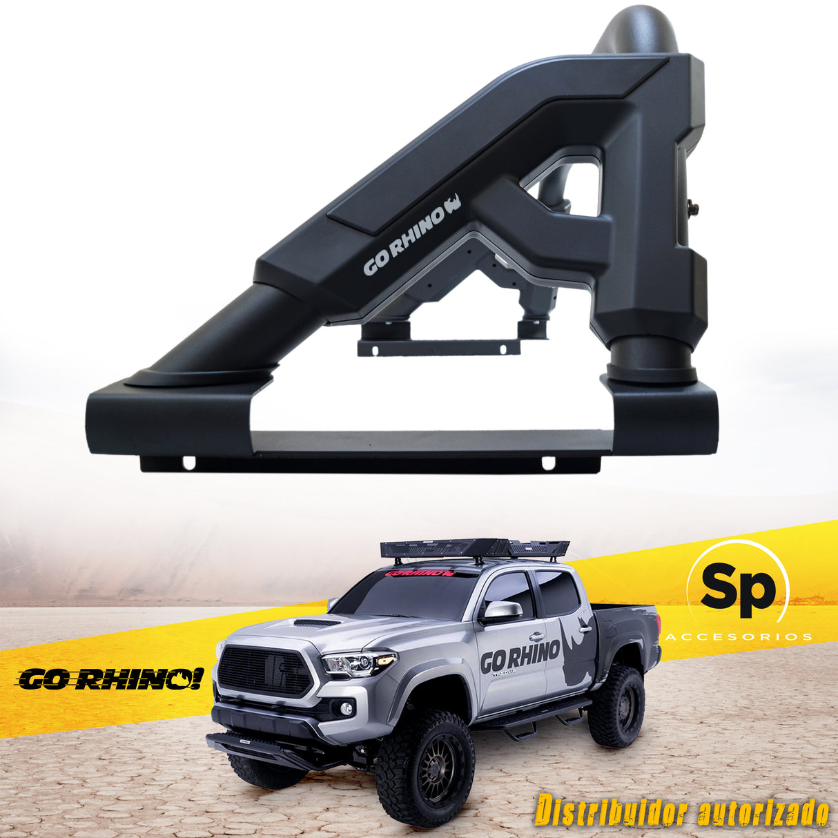 ROLL BAR GO RHINO GR NEGRO PARA PICK UP MID SIZES