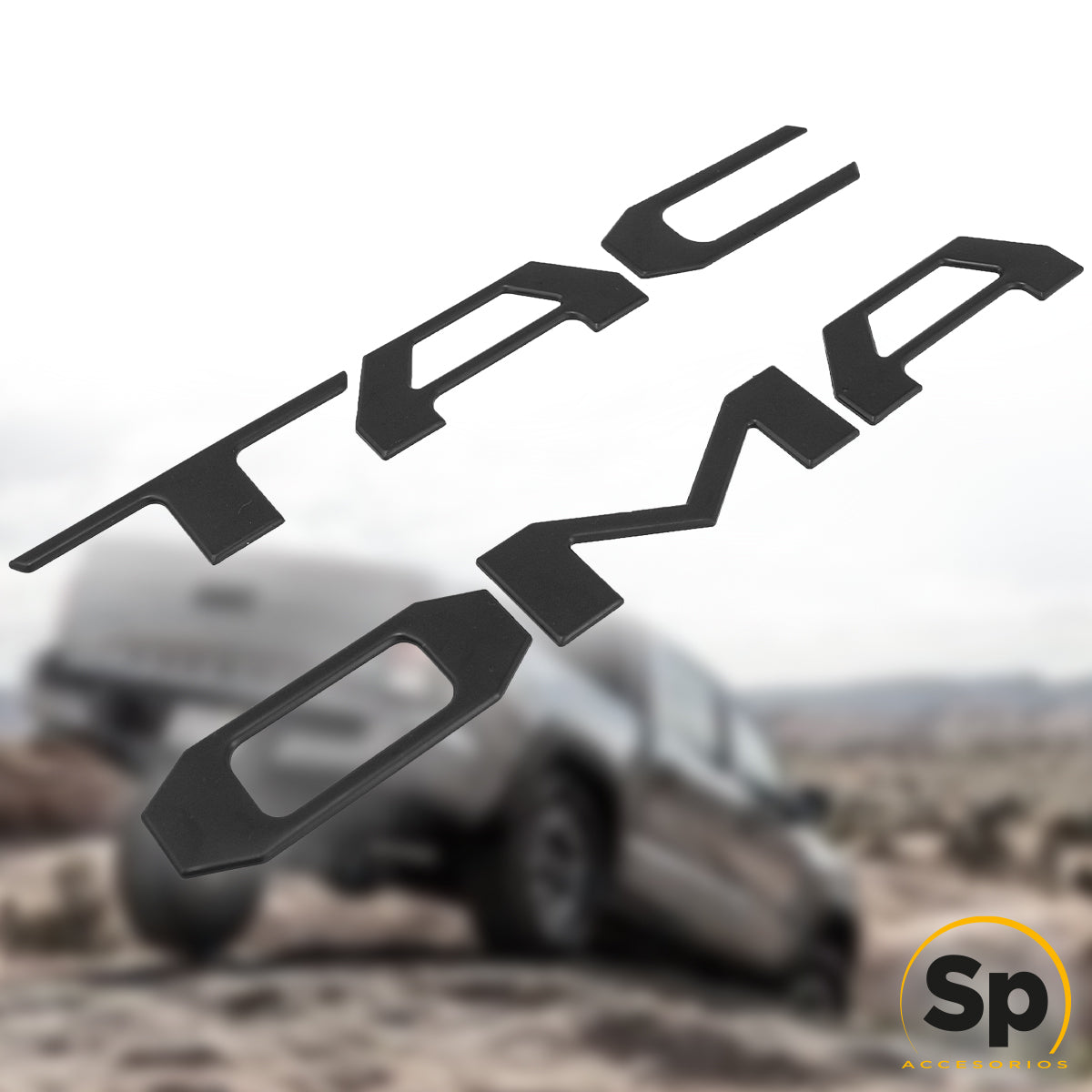 EMBLEMA LETRAS TOYOTA PARA TACOMA BATEA NEGRO 2016 - 2021 TRASERAS