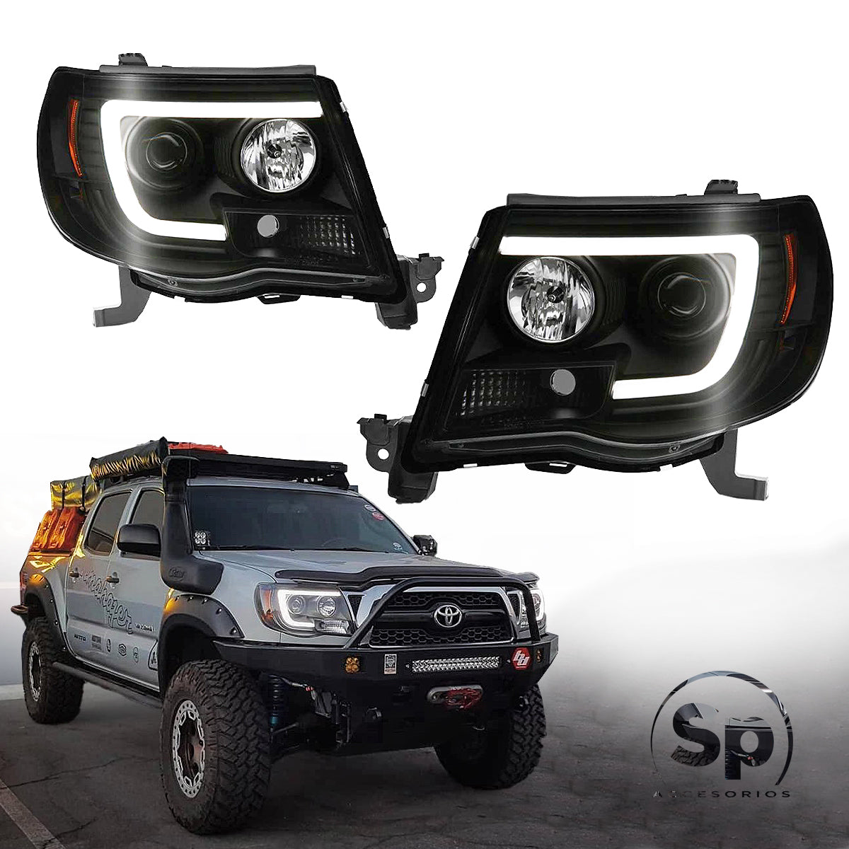 FAROS PRINCIPALES LED DRL OFF ROAD SPYDER PARA TOYOTA TACOMA 2005 - 2011