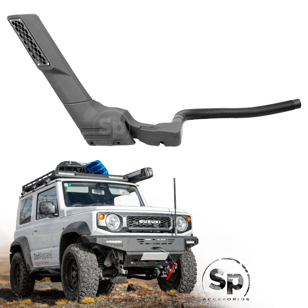 SNORKEL OFF ROAD 4x4 SUZUKI JIMNY 2021+ SIN PERFORAR CORTAR