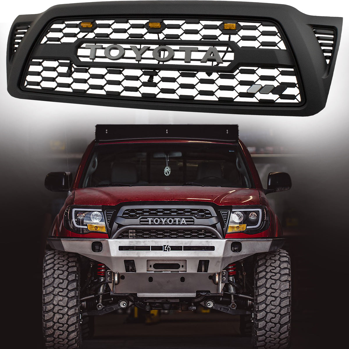 PARRILLA TRD PARA TOYOTA TACOMA 2005-2011 CON LED AMBAR