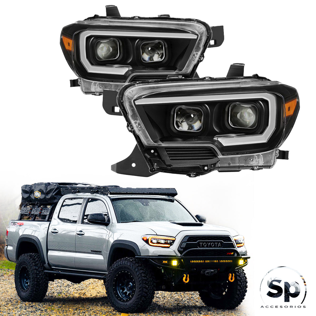 FAROS DELANTEROS SPYDER PARA TOYOTA TACOMA 2016 - 2023