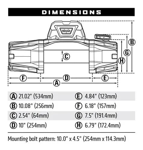 WARN WINCH VR EVO 10,000 LB SPYDURA CUERDA SINTÉTICA