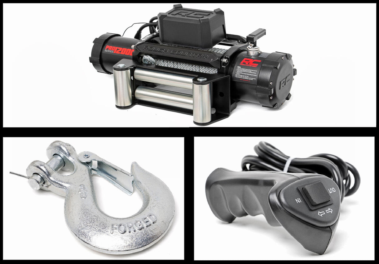 WINCH ROUGH COUNTRY SERIE PRO DE 9500 LB CABLE DE ACERO