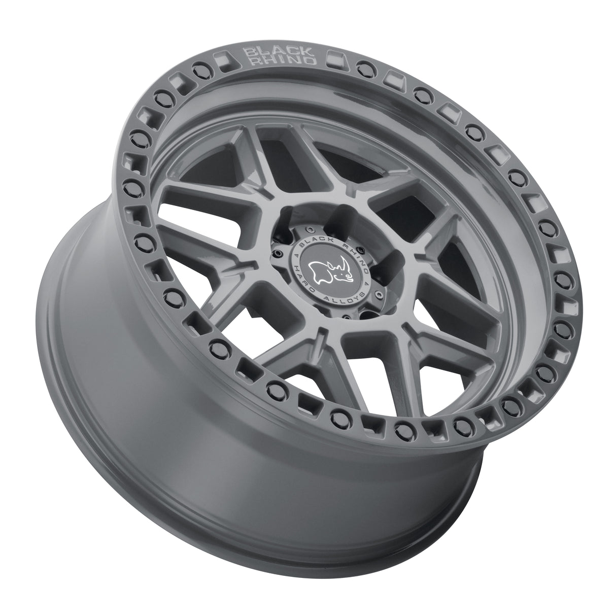 RINES BLACK RHINO 17X9 5X127 CB71.5 ET-18 KELSO BATTLESHIP GRAY W/BLK LIP EDGE Y BLK BOLTS